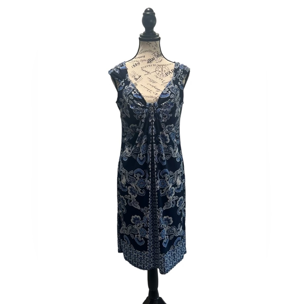 New York and company dress navy blue patterned Size M